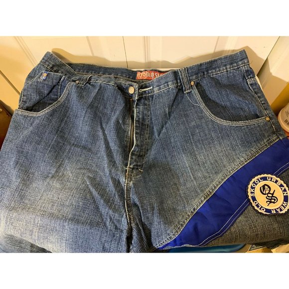 Vtg Old Skool Urban wear Men’s Sz 44 Blue Jeans‎ Shorts - Picture 3 of 7